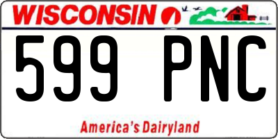 WI license plate 599PNC