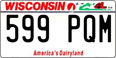 WI license plate 599PQM