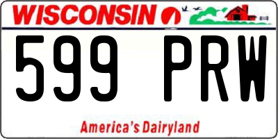 WI license plate 599PRW