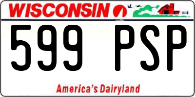 WI license plate 599PSP