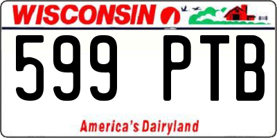 WI license plate 599PTB