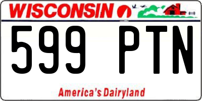 WI license plate 599PTN