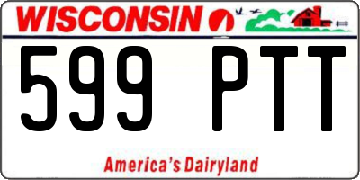 WI license plate 599PTT