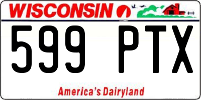 WI license plate 599PTX