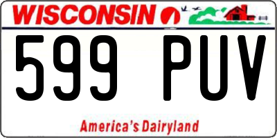 WI license plate 599PUV