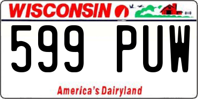 WI license plate 599PUW