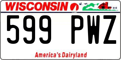 WI license plate 599PWZ