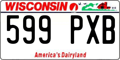 WI license plate 599PXB