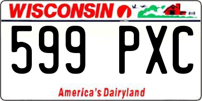 WI license plate 599PXC