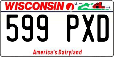 WI license plate 599PXD