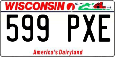 WI license plate 599PXE