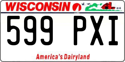 WI license plate 599PXI