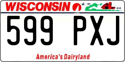 WI license plate 599PXJ