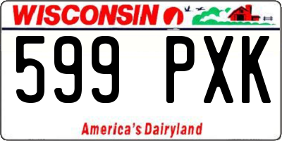 WI license plate 599PXK