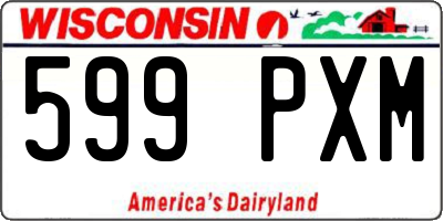 WI license plate 599PXM