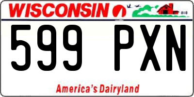 WI license plate 599PXN