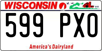 WI license plate 599PXO
