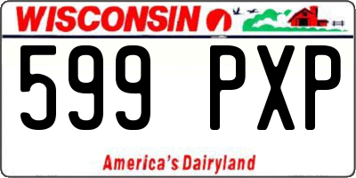 WI license plate 599PXP