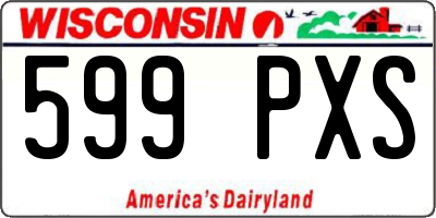 WI license plate 599PXS