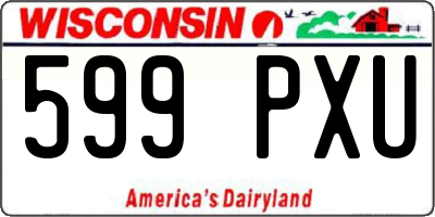WI license plate 599PXU