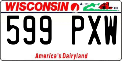 WI license plate 599PXW