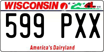 WI license plate 599PXX