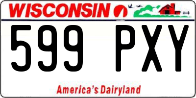 WI license plate 599PXY