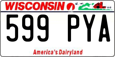 WI license plate 599PYA