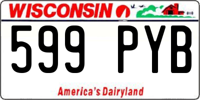 WI license plate 599PYB
