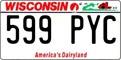 WI license plate 599PYC