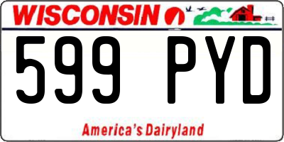 WI license plate 599PYD