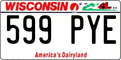 WI license plate 599PYE