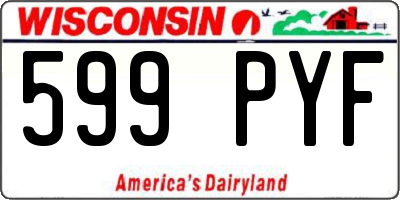 WI license plate 599PYF