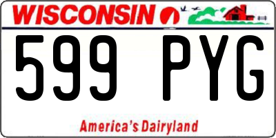 WI license plate 599PYG