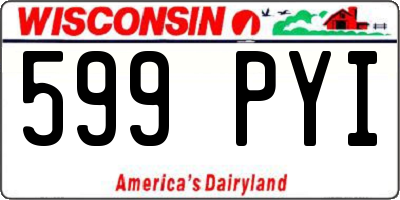 WI license plate 599PYI