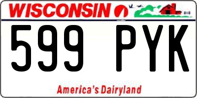 WI license plate 599PYK