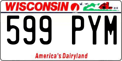 WI license plate 599PYM