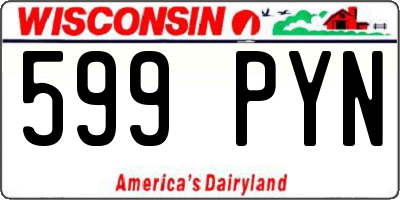 WI license plate 599PYN
