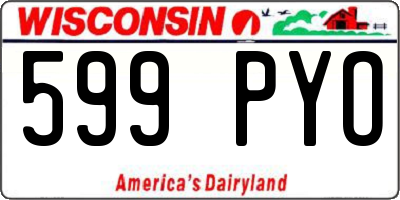 WI license plate 599PYO