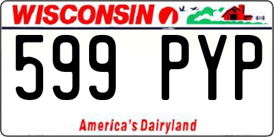 WI license plate 599PYP