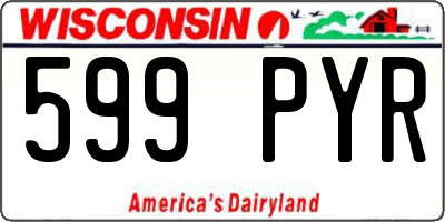 WI license plate 599PYR