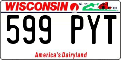 WI license plate 599PYT