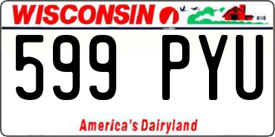 WI license plate 599PYU