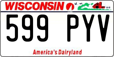 WI license plate 599PYV