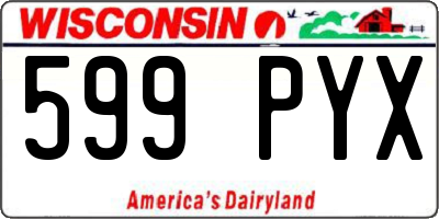 WI license plate 599PYX