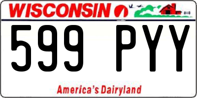 WI license plate 599PYY