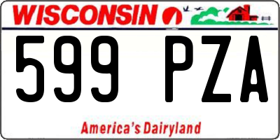 WI license plate 599PZA