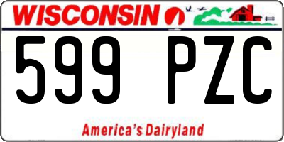 WI license plate 599PZC