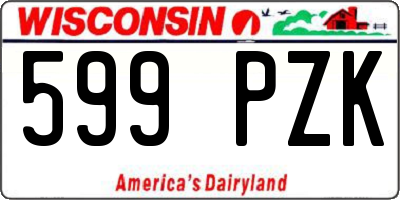 WI license plate 599PZK