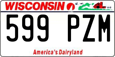 WI license plate 599PZM